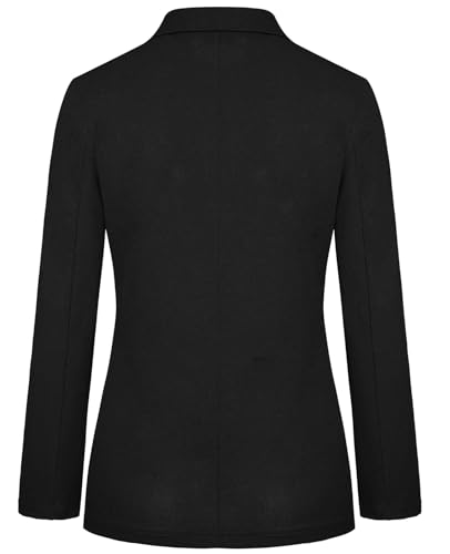 MINTLIMIT Women Jacket Blazer with Buttons Pockets Stylish Comfortable Casual Workwear (Black XL)