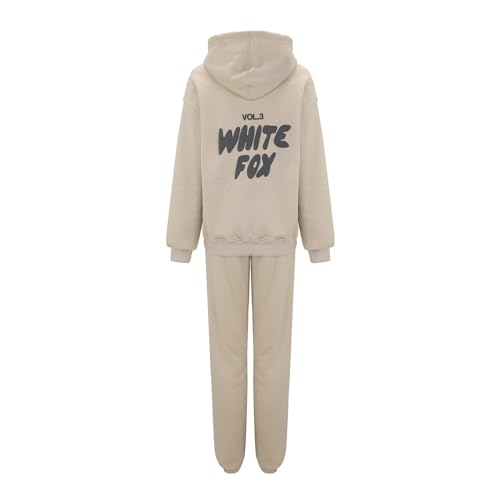 SKFLABOOF White Fox Hoodie Tracksuit Womens Leisure Suits Ladies Two Piece Warm Outfit Full Set Activewear Gym Wear Jogger Track Suits Womens Clothes