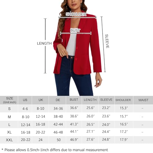 MINTLIMIT Women Jacket Blazer with Buttons Pockets Stylish Comfortable Casual Workwear (Black XL)