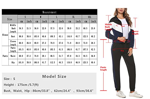 Marvmys Women Tracksuit Set Long Sleeve Stripe Zip Up Sweatshirt Drawstring Baggy Jogger Pant Loungewear Set Joggings Suit Sport Yoga Gym Workout Outfit Full Tracksuit A-Pink-3 XL