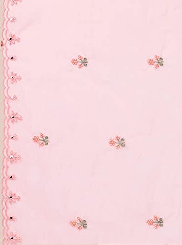 TRENDMALLS Women's Cotton Embroidery Kurta Pant Suit Set (TM.G103-LightPink-3XL)