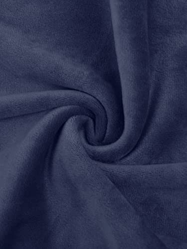 REORIA Womens Long Sleeve Hoodie Jogger Crewneck Two Piece Outfit Tracksuit Solid Color Sweatshirt and Sweatpants Set Navy Blue XL