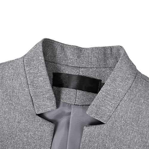 YYNUDA Women's Suit 2 Piece Slim Fit One Button Blazer Jacket Office Work Trouser Suits Skirt Suits, L, Light Grey 1