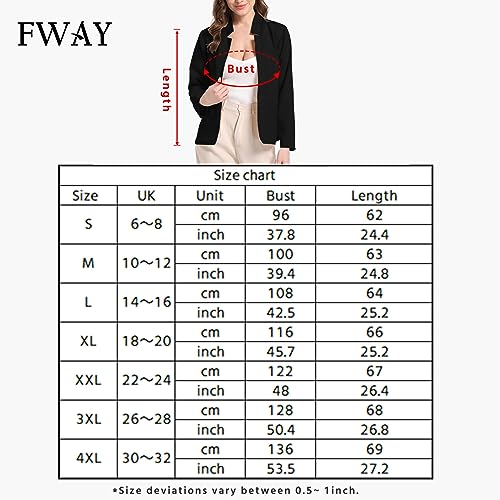 FWAY Blazer for Women Long Sleeve Suit Jacket Open Front Cardigan Casual Blazers for Ladies Work Office Suit Bolero Plus Size Black