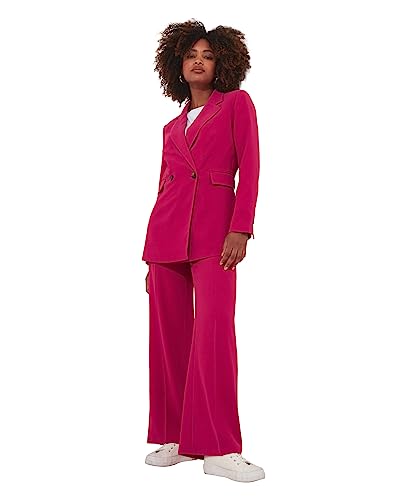 Joe Browns Women's Hot Pink Co-Ord Suit Double Breasted Blazer, Pink, 18