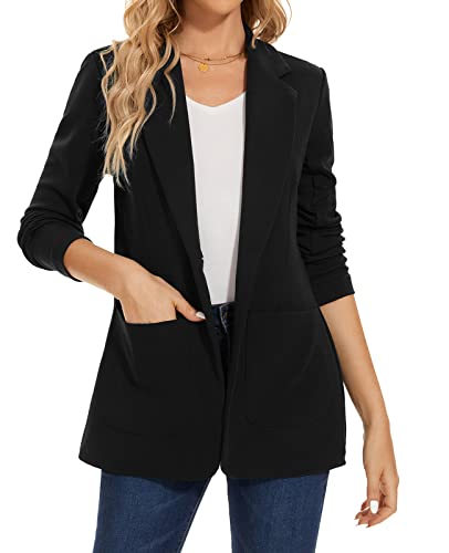 MINTLIMIT Womens Blazers Suit One Button Suit Notched Lapel Jacket Elegant Formal Business (Black M)
