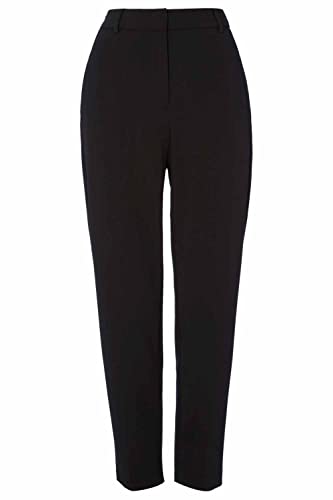 Roman Originals Work Trousers for Women UK Ladies Office Smart Stretch Suit Pants Cigarette Straight Leg Tailored High Elasticated Waist Tapered Ankle Grazer Slim - Regular Black (28 inch) - Size 18