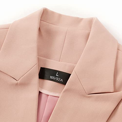 YUNCLOS Women’s 2 Piece Suit Set One Button Blazer Jacket Formal Office Work Trouser Suits Business Smart Suit Jacket and Trouser Pink