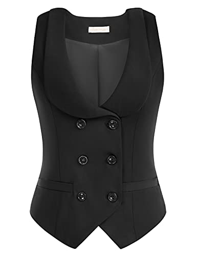 Belle Poque Women Lined Suit Waistcoat Business and Casual Vintage Vest S