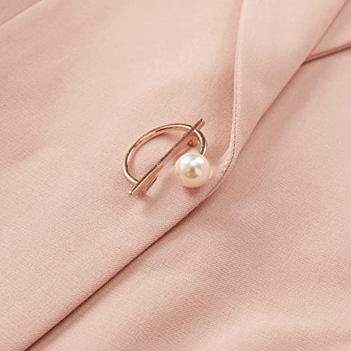 YUNCLOS Women’s 2 Piece Suit Set One Button Blazer Jacket Formal Office Work Trouser Suits Business Smart Suit Jacket and Trouser Pink