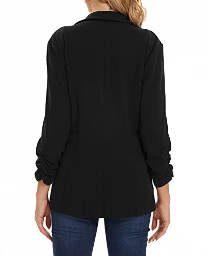 MINTLIMIT Womens Blazers Suit One Button Suit Notched Lapel Jacket Elegant Formal Business (Black M)