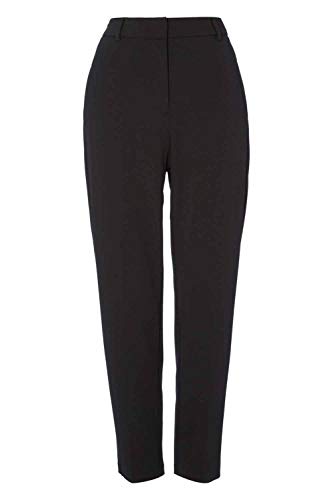 Roman Originals Work Trousers for Women UK Ladies Office Smart Stretch Suit Pants Cigarette Straight Leg Tailored High Elasticated Waist Tapered Ankle Grazer Slim - Regular Black (28 inch) - Size 18