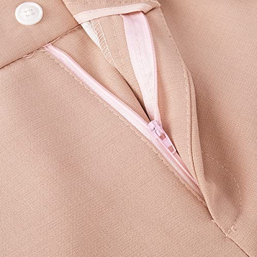 YUNCLOS Women’s 2 Piece Suit Set One Button Blazer Jacket Formal Office Work Trouser Suits Business Smart Suit Jacket and Trouser Pink