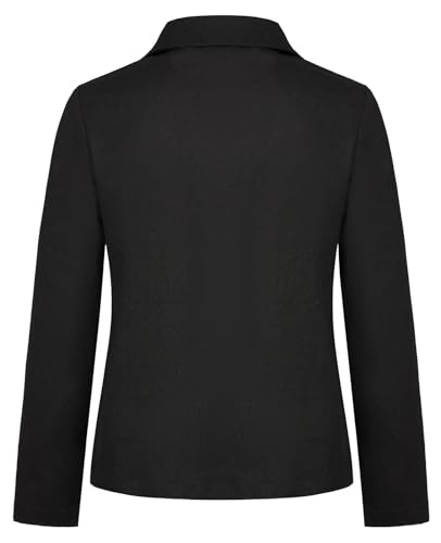 MINTLIMIT Linen Women Black Blazer with 2 Buttons Stylish Comfortable Casual Workwear (Black XL)