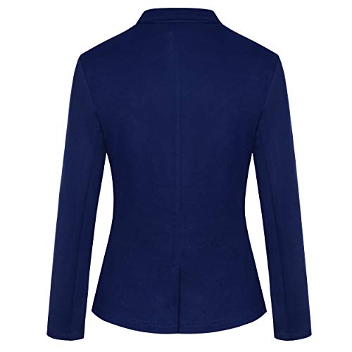 MINTLIMIT Women's Business Casual Blazer Notched Lapel with Pockets Work Office Blazer Jacket Suit Blue M