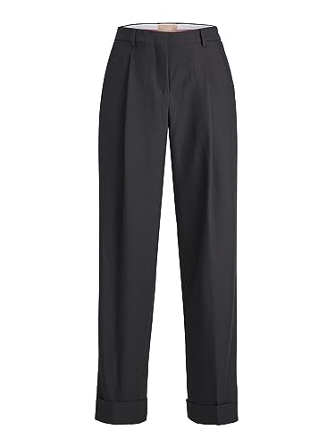 JACK & JONES Women's Jxmary Pleat Fu Mw Pant PNT Noos Suit, Black, 30W / 32L