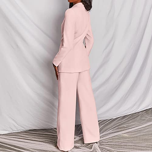 Women's Suit Formal 2 Piece Blazer Set Casual Loose Solid Color Suits Blazers and Trousers Suit Set for Work Office Wedding Business Sale Promotion Clearance