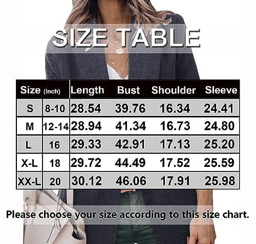 KISSMODA Women's Open Front Blazer Casual Lightweight Plaid Roll Up Sleeve Jacket Shirt Heather Dark Purple Medium