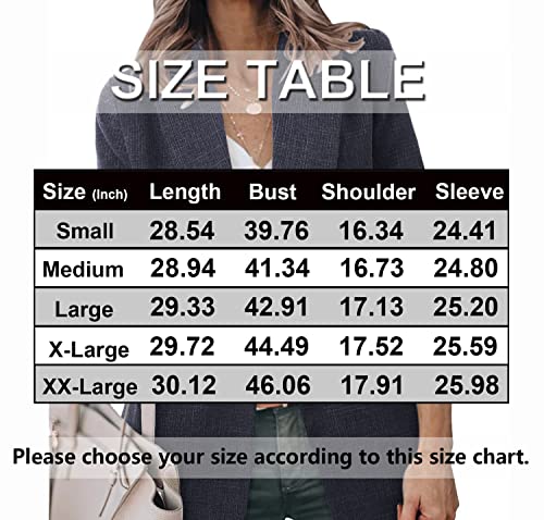 KISSMODA Women's Open Front Blazer Casual Lightweight Plaid Roll Up Sleeve Jacket Shirt Heather Dark Purple Medium