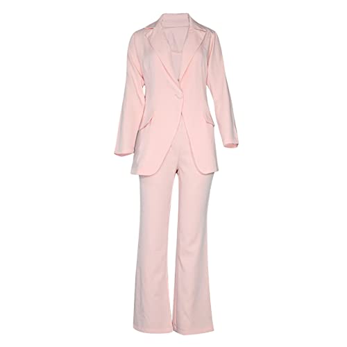 Women's Suit Formal 2 Piece Blazer Set Casual Loose Solid Color Suits Blazers and Trousers Suit Set for Work Office Wedding Business Sale Promotion Clearance