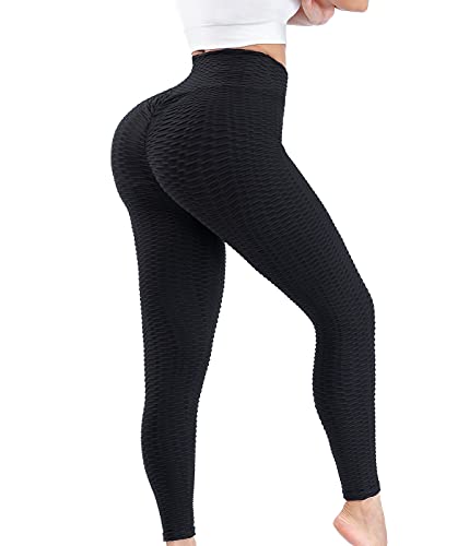 RUIXUE TIK Tok Leggings Butt Lift, Womens High Waisted Yoga Pants Tummy Control, Scrunch Honeycomb Leggings Anti Cellulite Leggings for Workouts Yoga Pants