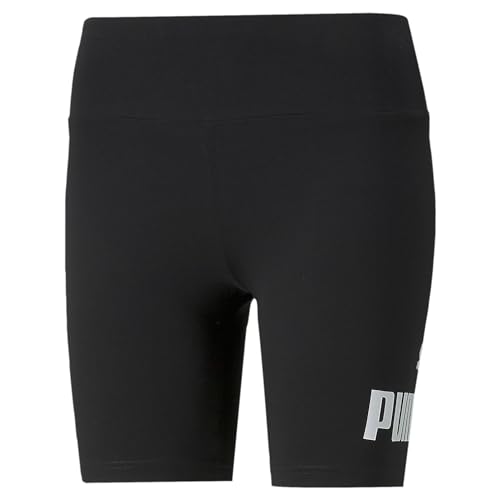 PUMA Women's Ess 7" Logo Short Leggings Tights, Puma Black, L