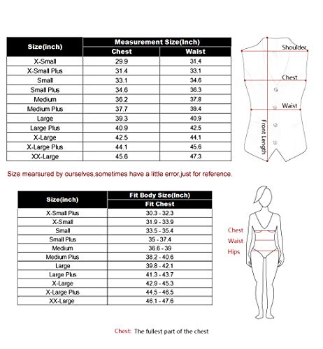 V VOCNI Women's Fully Lined 4 Button V-Neck Economy Dressy Suit Vest Waistcoat,Black,UK S (Fit Bust 33.5"-35.4")-Tag XL