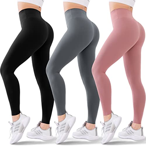 Blisset High Waisted Leggings for Women - Soft Athletic Tummy Control Pants for Running Cycling Yoga Workout - - L-X-L
