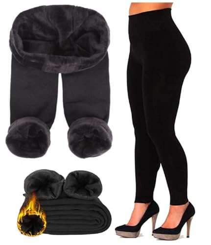 Gadgets Mafia Thermal Leggings for Women High Waist Fleece Lined Leggings Winter Thick Warm Leggings Ladies Hiking Sports Workout Yoga Pants Size 12-16 Black