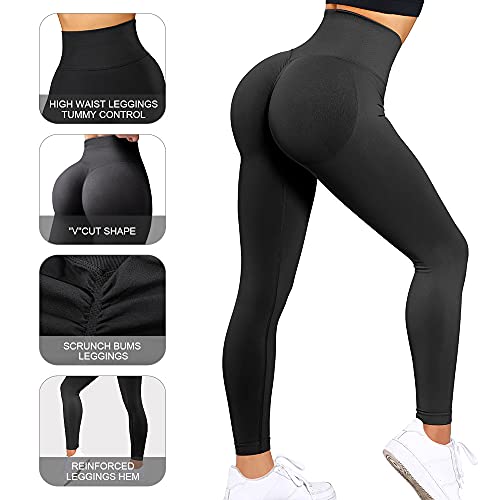 DOULAFASS Women Butt Lift Leggings, Seamless Gym Scrunch Bums High Waisted TIK Tok Leggings