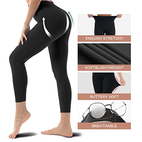 Blisset High Waisted Leggings for Women - Soft Athletic Tummy Control Pants for Running Cycling Yoga Workout - - L-X-L