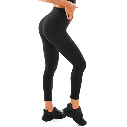 Walifrey Gym Leggings for Women UK, High Waisted Black Leggings for Women Workout Gym Sports L-XL