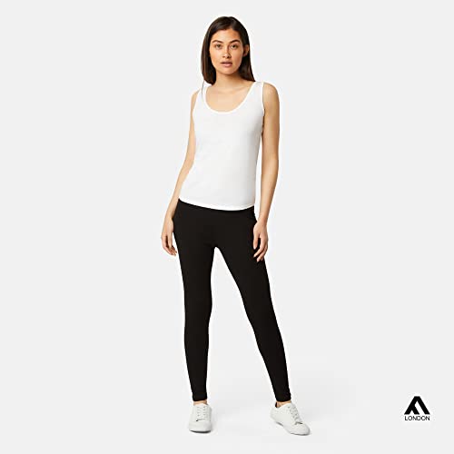 FM London Casual Leggings Women's , Black , XL (16-18)