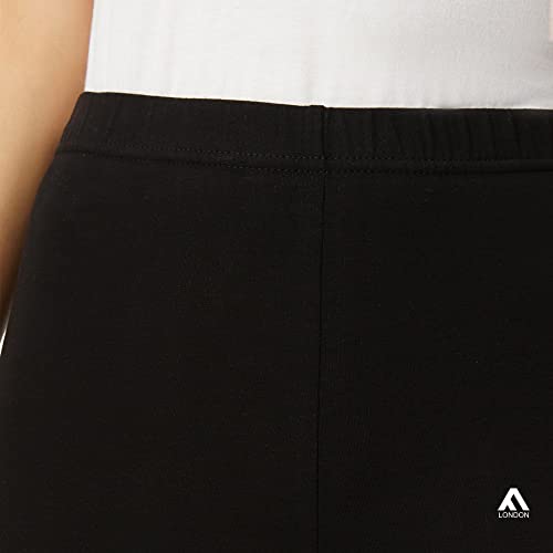 FM London Casual Leggings Women's , Black , XL (16-18)