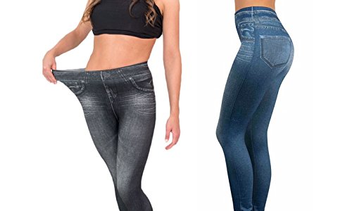 ShopINess Slim Jeggings, Pack of 3 (1Blue, 1grey, 1black) (L/XL). Size 38 to 42 (EU). Tight Pattern.