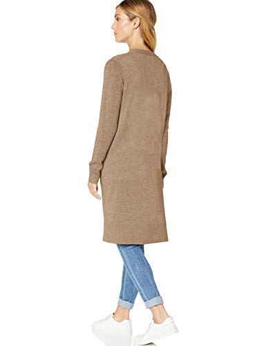 Amazon Essentials Women's Lightweight Longer Length Cardigan Jumper (Available in Plus Size), Camel Heather, M