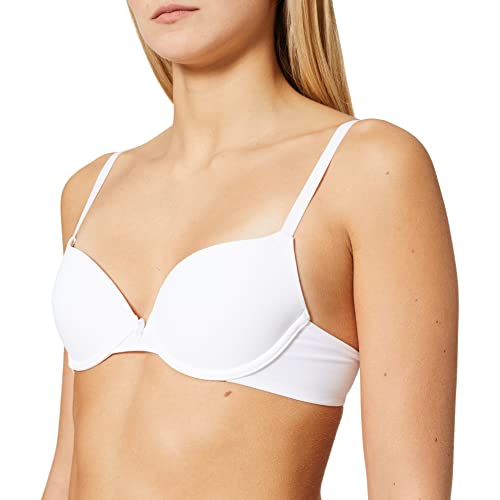 Iris & Lilly Women's Microfibre Push-Up Bra, White, 34A