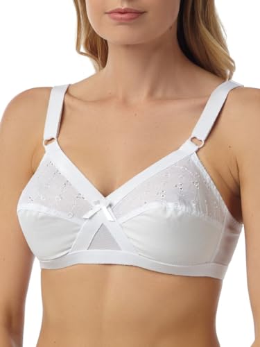 Marlon Women's Grace Everyday Bra, White, 34B