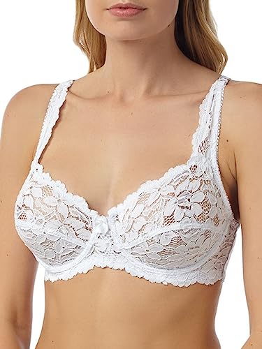 Marlon Women's Sarah Lace Underwired Bra, White, 40 DD