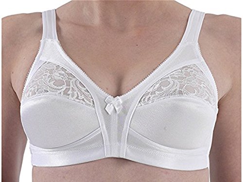 Lifeessentials11 Firm Control Bra Soft Cup Non Wired 34 36 38 40 42 44 46 48 B C D DD E (D, White, 40)