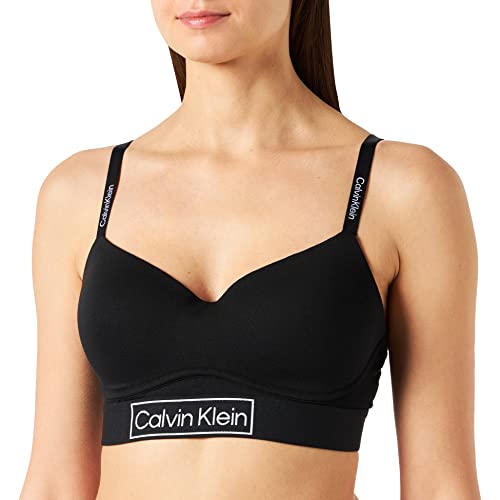 Calvin Klein Women's Lght Lined Bralette Bra, Black, M