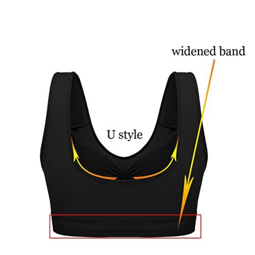 Boolavard The Ultimate Comfort Bra. Seamless Support Comfort Sport Stretch Action Leisure Black White (as8, Alpha, m, Regular, Regular)