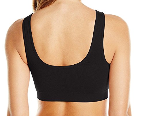 Boolavard The Ultimate Comfort Bra. Seamless Support Comfort Sport Stretch Action Leisure Black White (as8, Alpha, m, Regular, Regular)