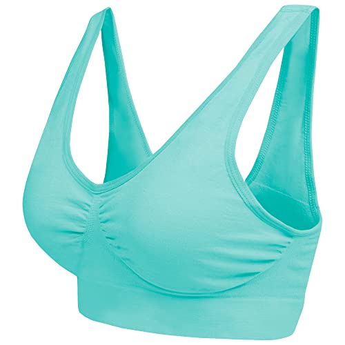 Blu Apparel Multipack Seamless Comfort Bras for Everyday Wear Non Padded No Underwire Maternity Sleep Bra (XL Aqua/Pink/Lilac)