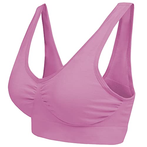 Blu Apparel Multipack Seamless Comfort Bras for Everyday Wear Non Padded No Underwire Maternity Sleep Bra (XL Aqua/Pink/Lilac)