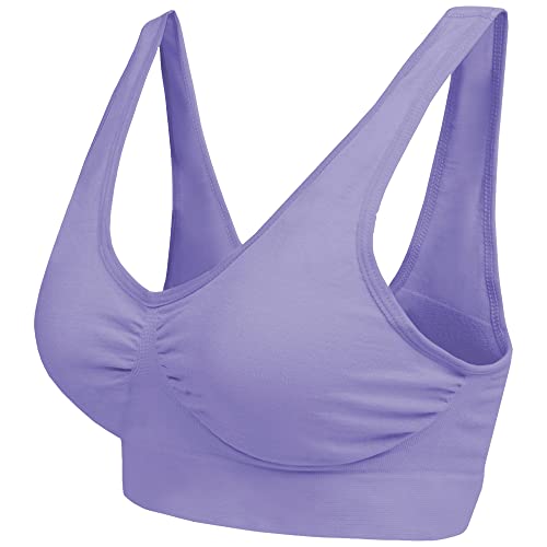 Blu Apparel Multipack Seamless Comfort Bras for Everyday Wear Non Padded No Underwire Maternity Sleep Bra (XL Aqua/Pink/Lilac)
