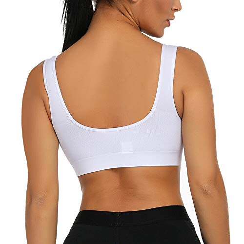 Boolavard The Ultimate Comfort Bra. Seamless Support Comfort Sport Stretch Action Leisure Black White (as8, Alpha, m, Regular, Regular)