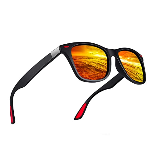 SC Products Polarised Sunglasses Men & Women – Sun glasses Unisex | 100% UV protection Sunglasses for Driving, Fishing, Hiking, Sport | Polarized Sunglasses Red Mens Women