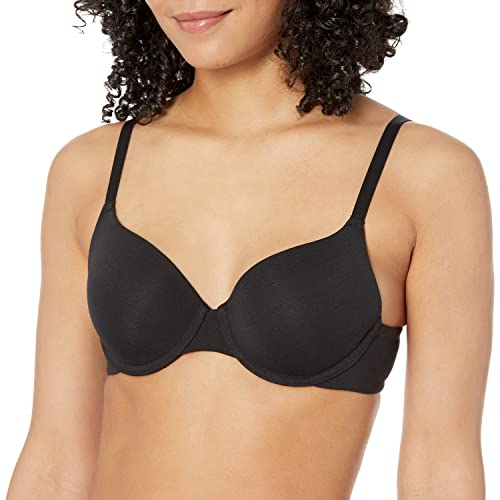 Amazon Essentials Women's Underwired T-Shirt Bra, Pack of 2, Black/Grey Heather, 38DD