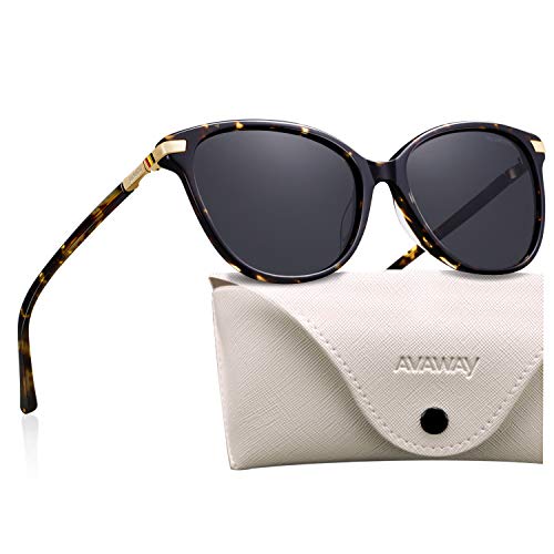 AVAWAY Fashion Sunglasses for Women Polarised UV Protection Ladies Eyewear for Photography Wandern Travelling Driving,Category 3